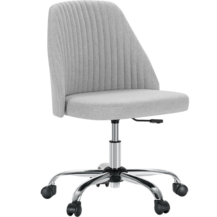Gray and Silver Adjustable Height Swivel Rolling Office Chair