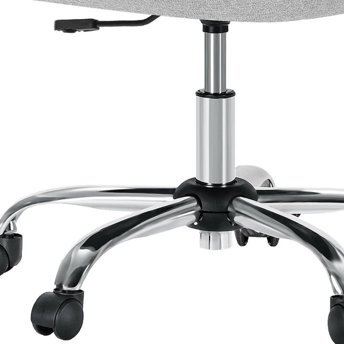 Gray and Silver Adjustable Height Swivel Rolling Office Chair