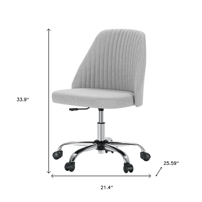 Gray and Silver Adjustable Height Swivel Rolling Office Chair