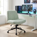 Green and Black Adjustable Height Faux Fur Swivel Rolling Gaming Chair