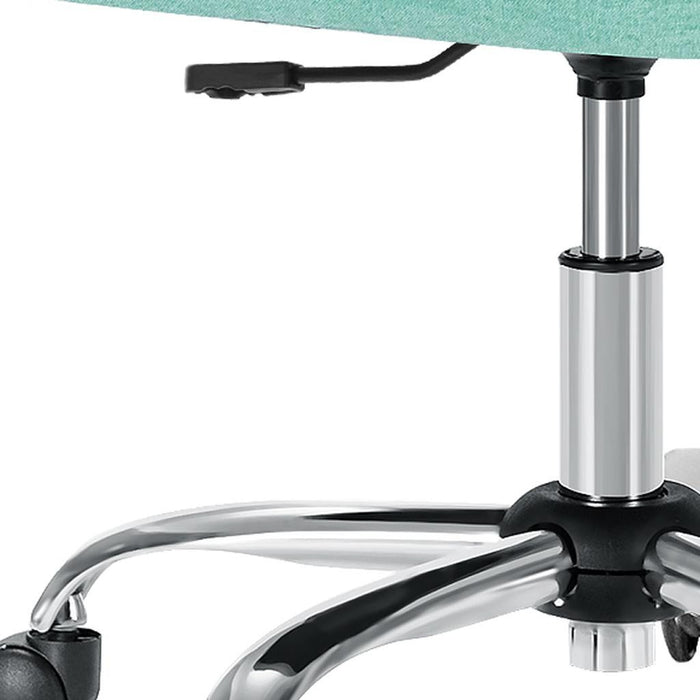 Green and Silver Adjustable Height Swivel Rolling Office Chair