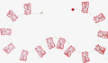 Handmade Lokta Paper Garland with Lucky Cat in red on a cream Lokta background.