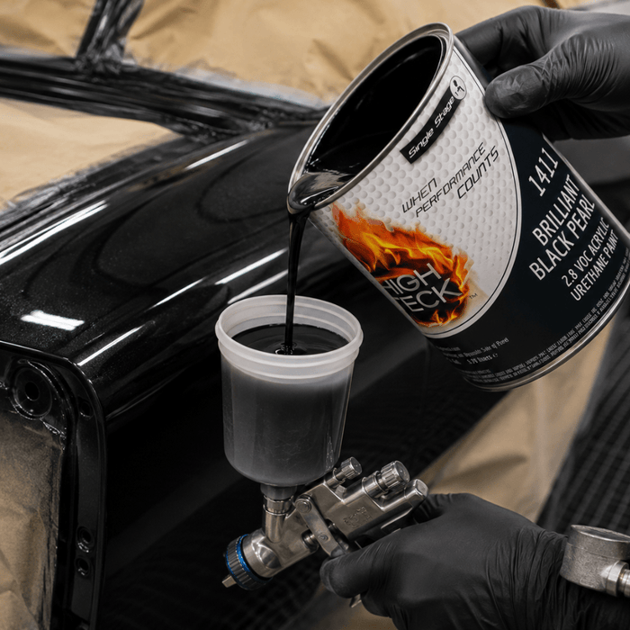 High Teck 1411 Brilliant Black Pearl Single Stage Paint, 1 Gallon -1411-1 - Eagle National Supply