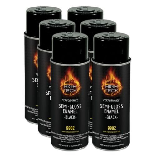 High Teck 9902 Seim-Gloss Black Enamel 12 oz Cans, Box of 6 -9902-CASE---Eagle National Supply