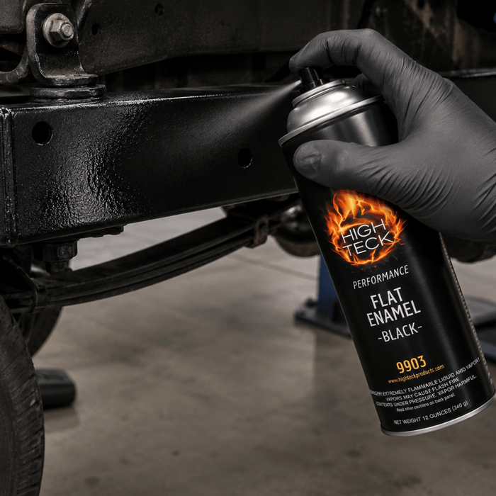 High Teck 9903 Chassis (Flat) Black Enamel 12 oz, Box of 6 Cans -9903-CASE - Eagle National Supply