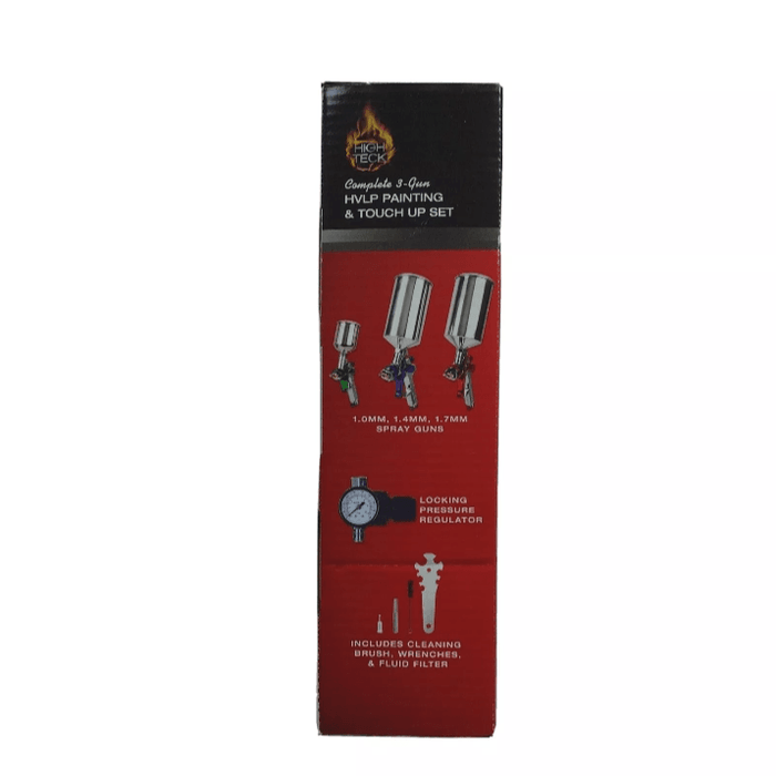 HIGH TECK Complete 3-Gun HVLP Paint & Touch Up Set ---Eagle National Supply