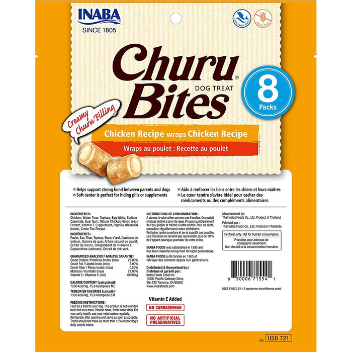Inaba Churu Bites Chicken Wraps Dog Treats 8 Pack