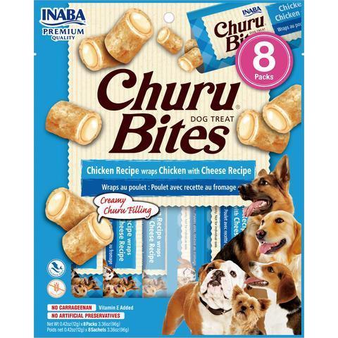 Inaba Churu Bites Chicken Wraps with Cheese Dog Treats 8 Pack-Habitat Pet Supplies