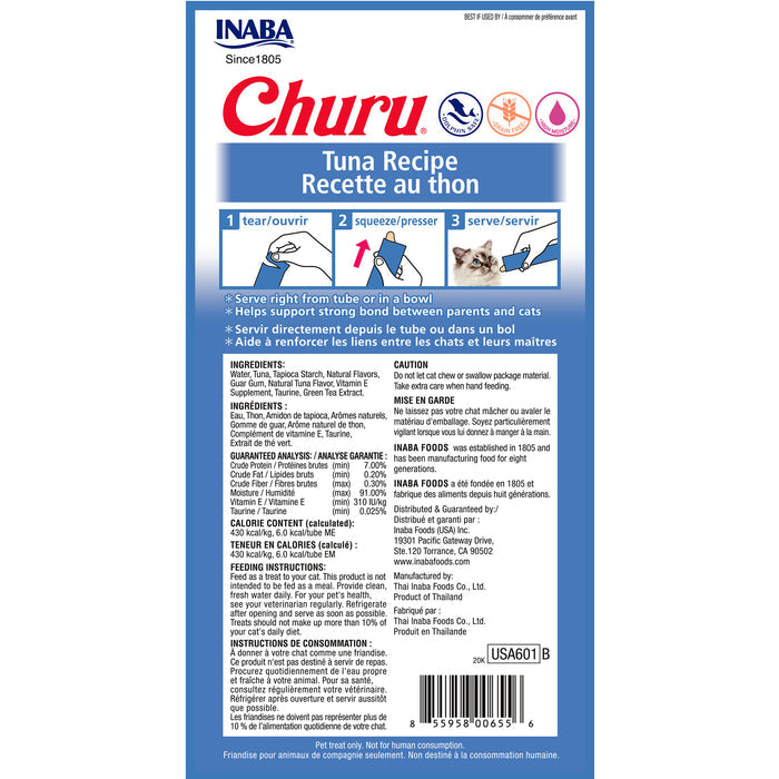 Inaba Churu Puree Tuna Cat Treats 56g x 6