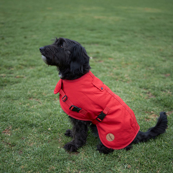 Kazoo Apparel Adventure Coat with Harness Hatch Red Medium 46.5cm