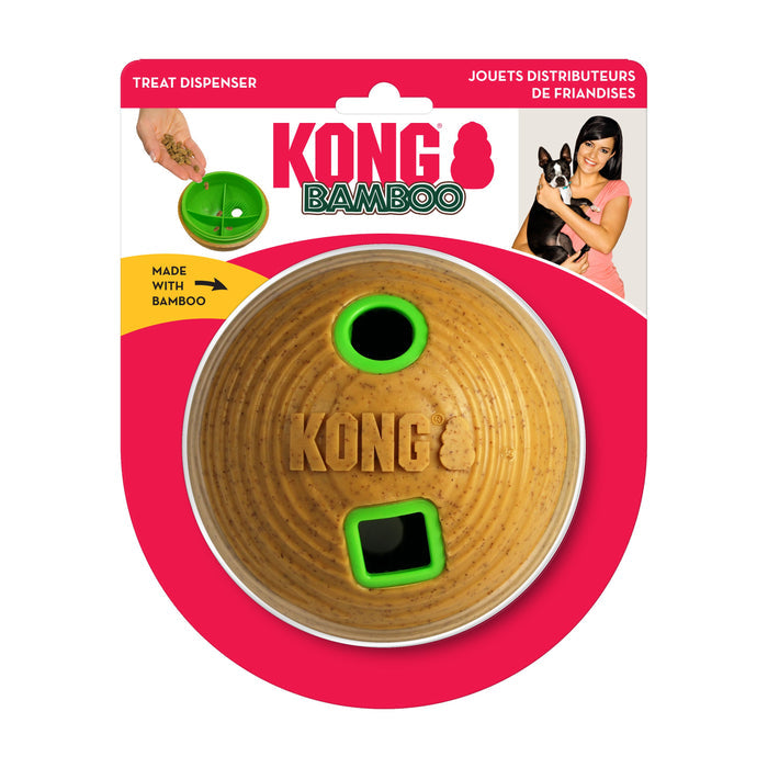 KONG Bamboo Feeder Ball Medium Dog Toy-Habitat Pet Supplies