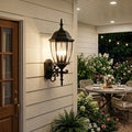 Matte Black Ornamental Lantern Wall Light