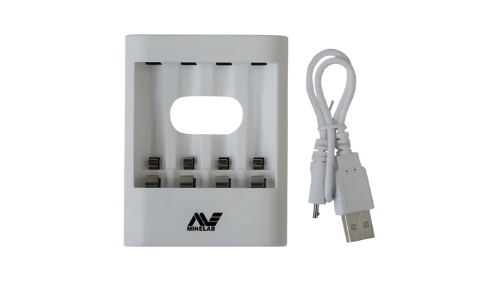 Minelab 4 x AA NiMH Battery Charger For Vanquish Metal Detectors