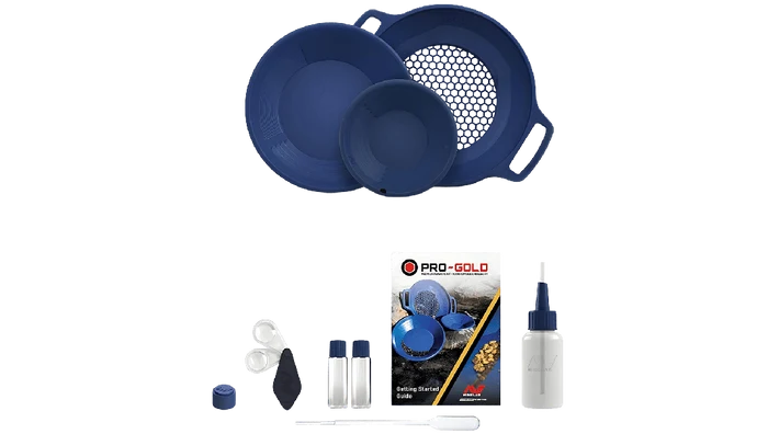 Minelab Pro-Gold Maximum Recovery Gold Pans Kit With Accessories & Carry Bag (Blue)