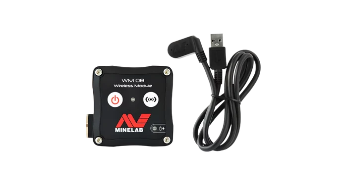 Minelab WM08 Wireless Audio Module With Magnetic Charging Cable For Equinox 600 & 800 Metal Detectors