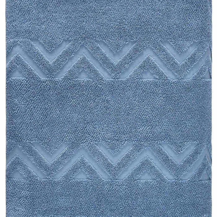 Navy Blue Jacquard Turkish Cotton 40" X 70" Chevron Bath Sheet