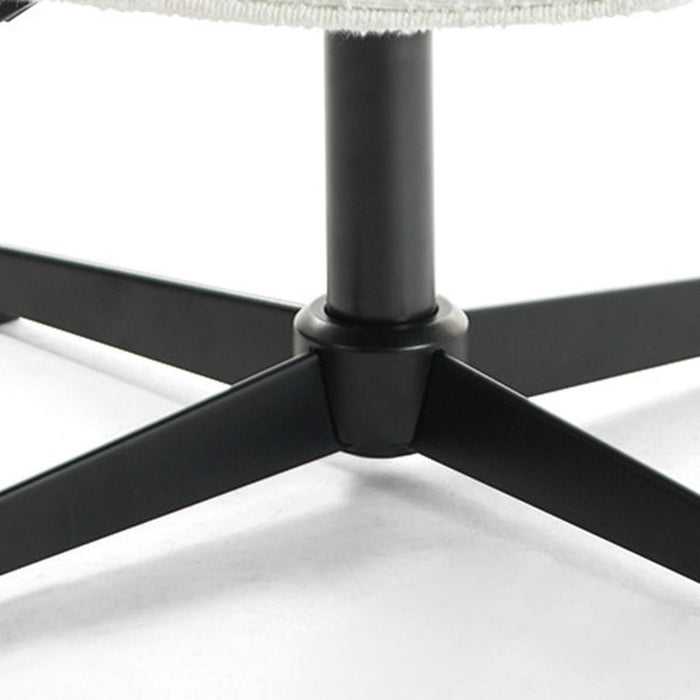 Off White and Black Boucle Adjustable Height Swivel Executive Office Chair