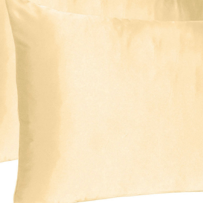 Pale Peach Dreamy Set Of 2 Silky Satin King Pillowcases