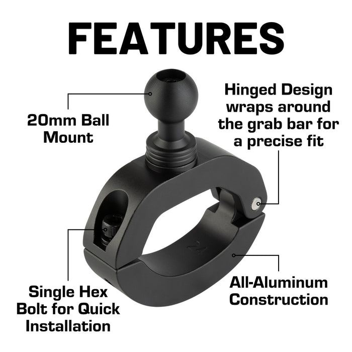 Passenger Grab Bar Mount compatible with 2024+ Jeep Wrangler JL, 4xe & Gladiator - 20mm