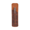 Pelle Leather Pen Pouch, Saddle Brown - BlackBrook Case