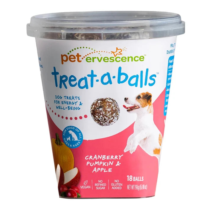 Petervescence Treat A Balls Cranberry Pumpkin and Apple Dog Treats 198g-Habitat Pet Supplies