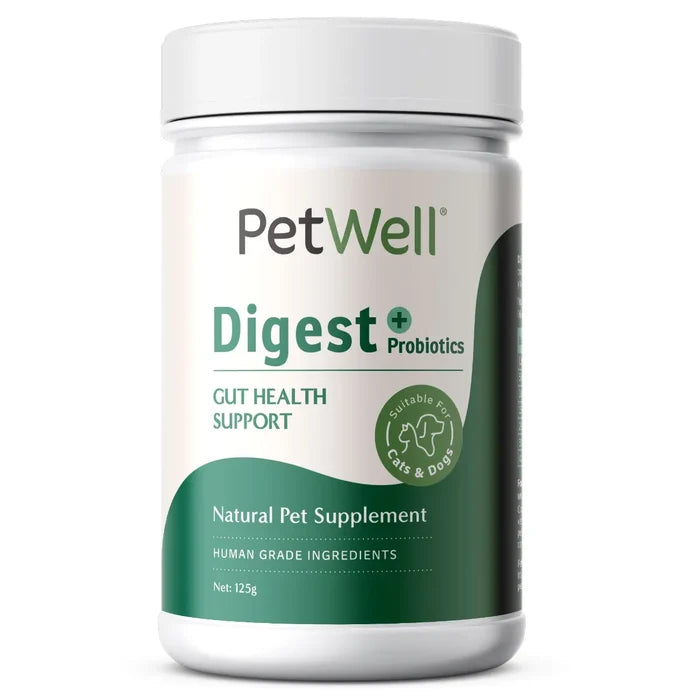 PetWell Digest Natural Pet Digestion Supplement for Dogs and Cats 125g-Habitat Pet Supplies