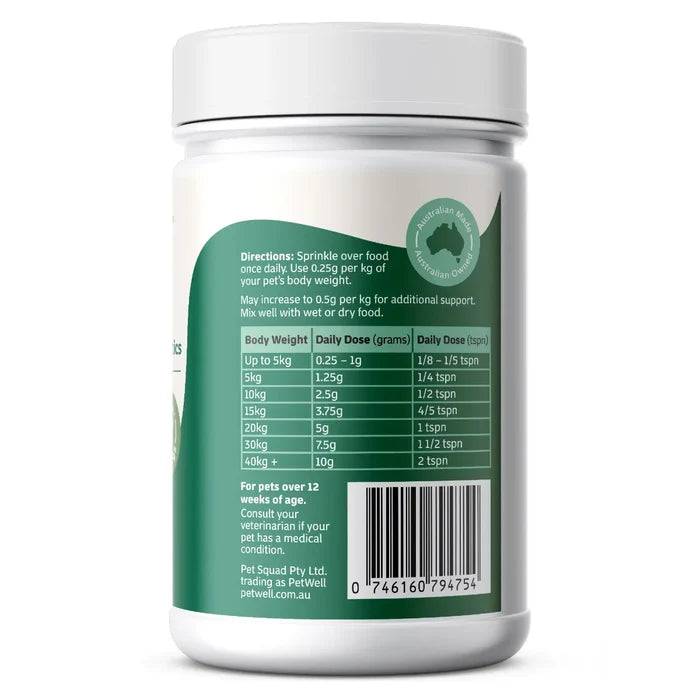 PetWell Digest Natural Pet Digestion Supplement for Dogs and Cats 125g