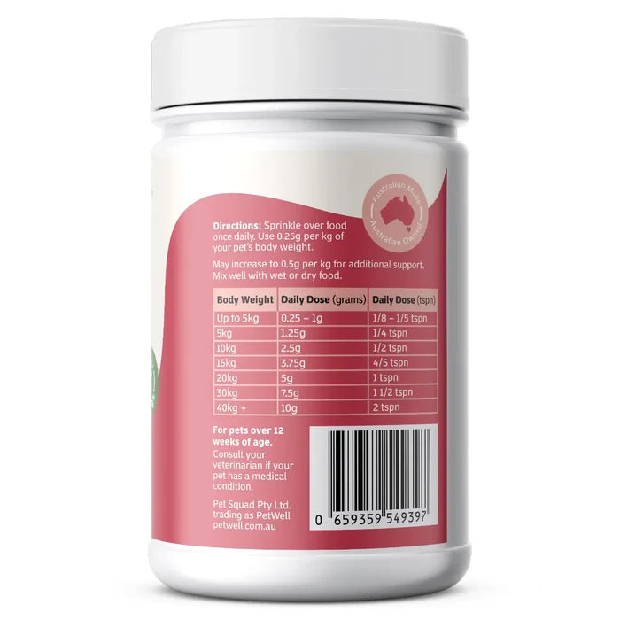 PetWell Mobility Natural Hip and Joint Supplement for Dogs and Cats 125g