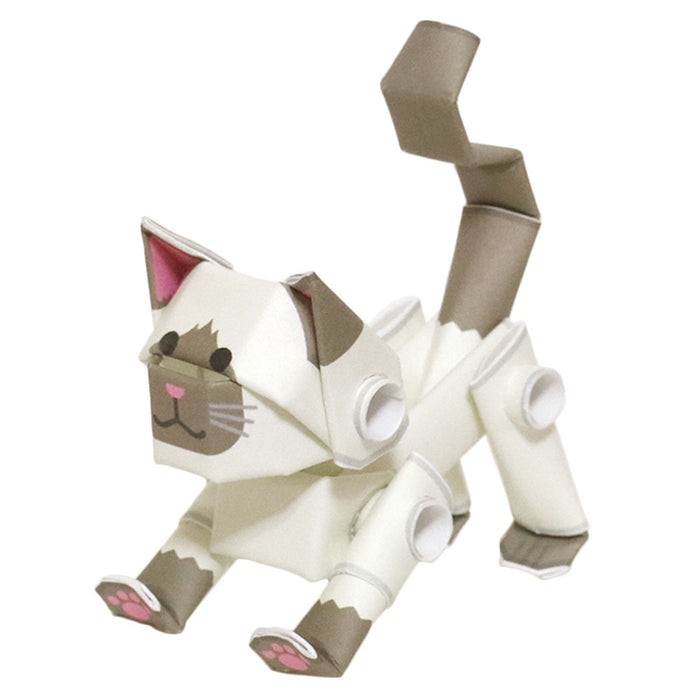 PIPEROID Siamese Cat- Just cut, fold, and connect the unique pipes to assemble your favorite animal