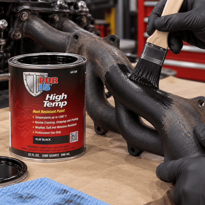 POR-15® 44104 Quart Flat Black High Temperature Paint -44104 - Eagle National Supply
