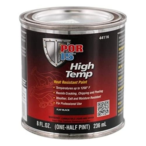 POR-15® 44116 Flat Black High Temperature Paint, 8 oz -44116---Eagle National Supply