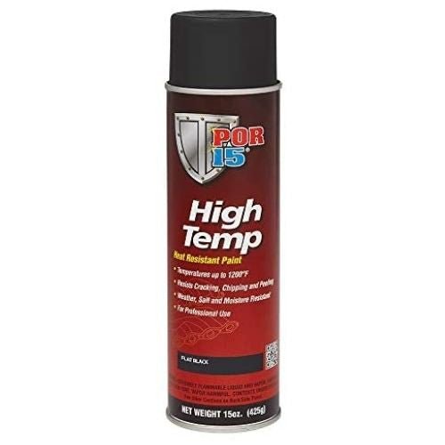 POR-15® 44118 Flat Black Temperature Paint, 15 oz Aerosol -44118---Eagle National Supply