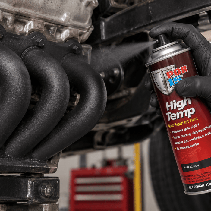 POR-15® 44118 Flat Black High Temperature Paint, 15 oz Aerosol -44118 - Eagle National Supply