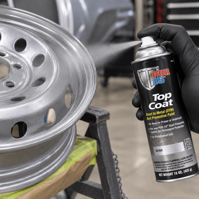 POR-15® 46018 Silver Top Coat DTM Paint, 15 oz Aerosol Can -46018 - Eagle National Supply