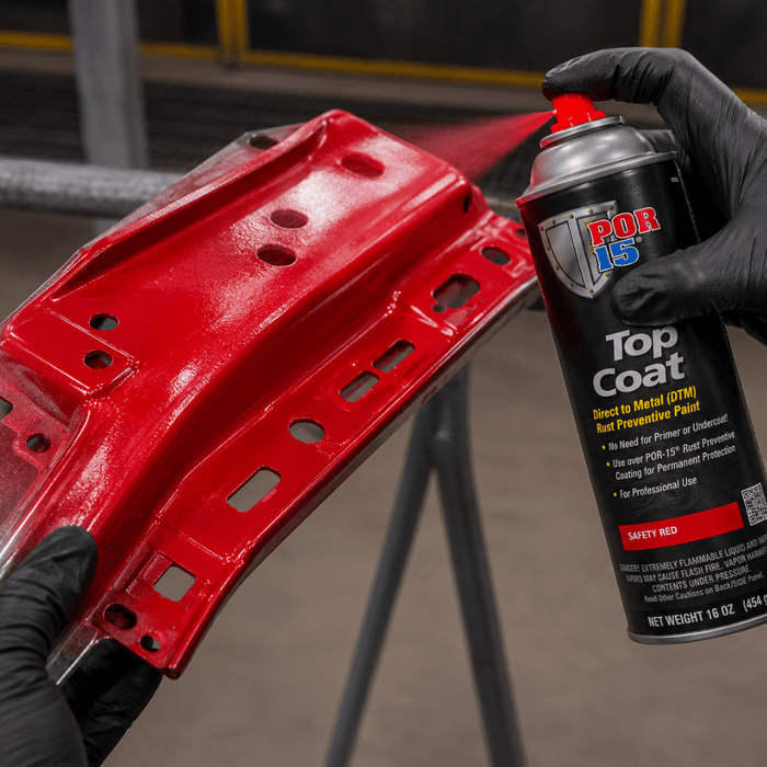 POR-15 46118 Safety Red Top Coat DTM Paint, 16 oz -46118 - Eagle National Supply