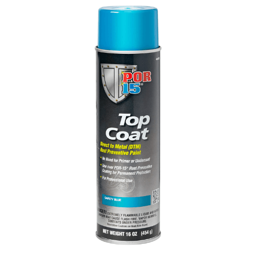 POR-15 46418 Safety Blue Top Coat DTM Paint, 16 oz -46418---Eagle National Supply