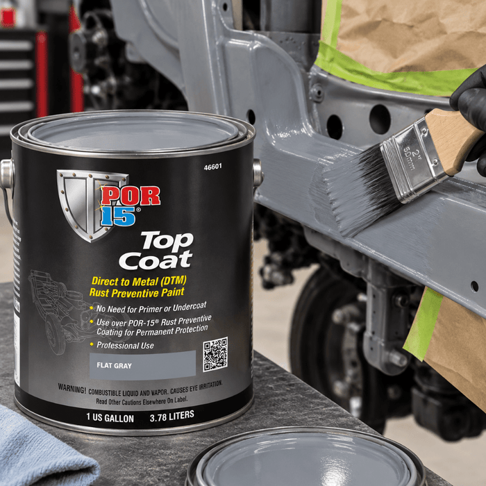 POR-15® 46601 Gray Top Coat DTM Paint, 1 Gal -46601 - Eagle National Supply