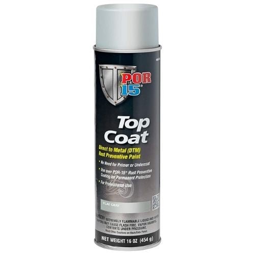 POR-15® 46618 Flat Gray Top Coat DTM Paint, 14 oz Aerosol Can -46618---Eagle National Supply