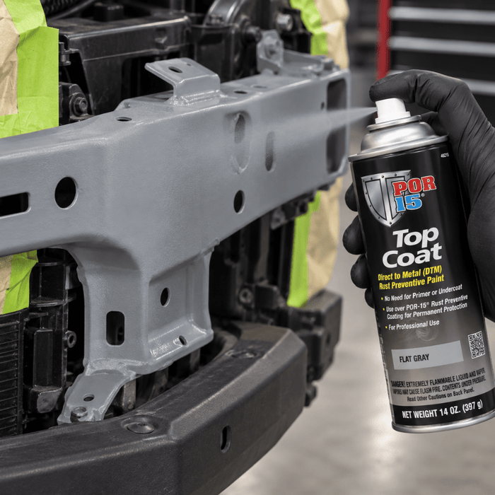 POR-15® 46618 Flat Gray Top Coat DTM Paint, 14 oz Aerosol Can -46618 - Eagle National Supply
