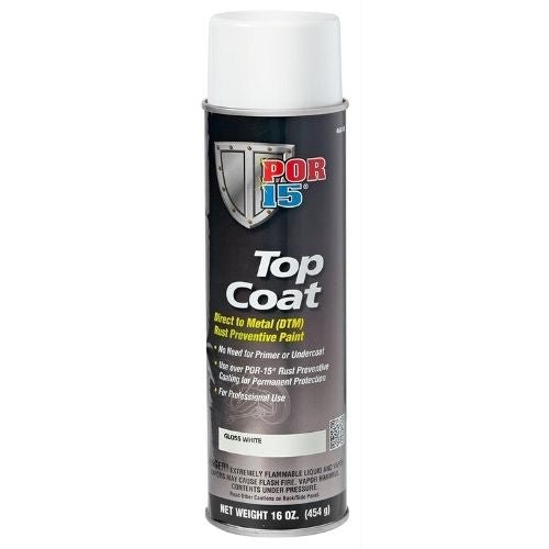 POR-15® 46818 White Top Coat DTM Paint, 14 oz Aerosol Can -46818---Eagle National Supply