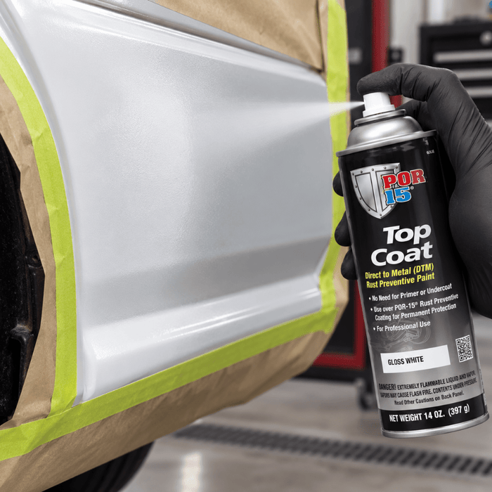 POR-15® 46818 White Top Coat DTM Paint, 14 oz Aerosol Can -46818 - Eagle National Supply