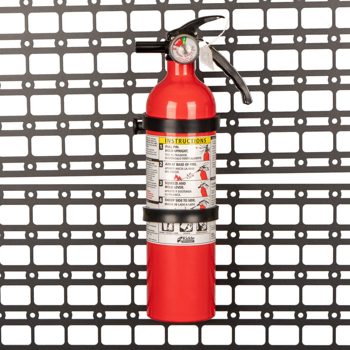 Quick-Release CNC Aluminum Fire Extinguisher Mount compatible with MOLLE Panels
