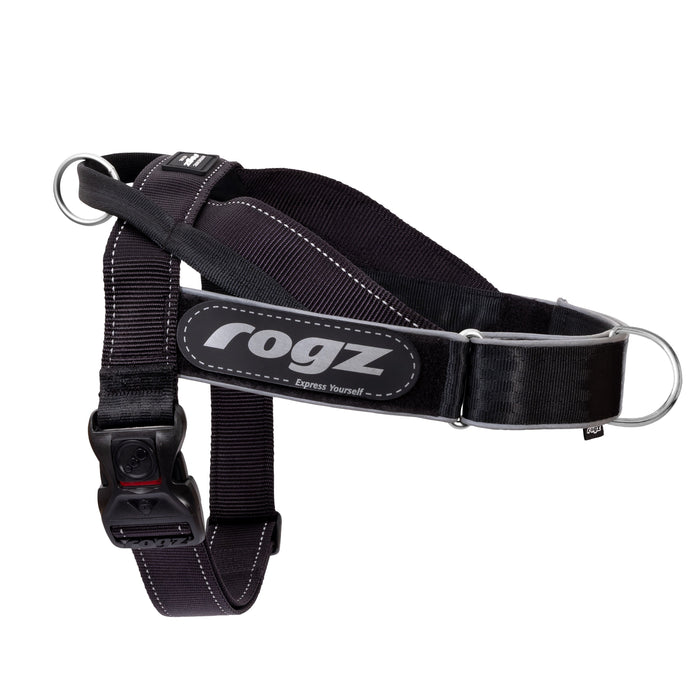 Rogz Utility LetzGo Personalisable Harness Black Lge-Habitat Pet Supplies
