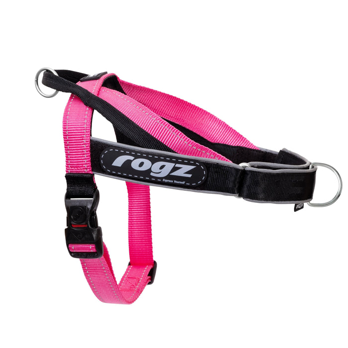 Rogz Utility LetzGo Personalisable Harness Pink Med/Lge-Habitat Pet Supplies