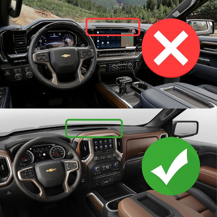 RubiGrid® GMC Sierra + Chevrolet Silverado Dash Mount with Black Arms