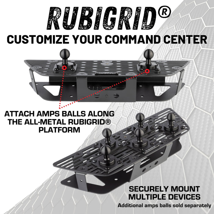 RubiGrid® GMC Sierra + Chevrolet Silverado Dash Mount with Black Arms