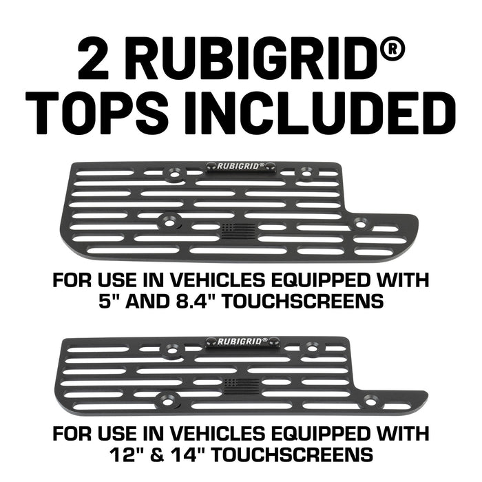 RubiGrid® V2 2019+ RAM Truck 1500/2500/3500/4500/5500 + TRX Dash Mount with Black Arms