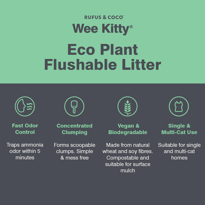 Rufus & Coco Wee Kitty Eco Plant Clumping Cat Litter 4kg