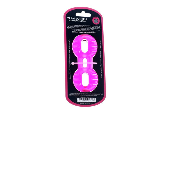 Scream Xtreme Treat Dumbbell Dog Toy Pink Small