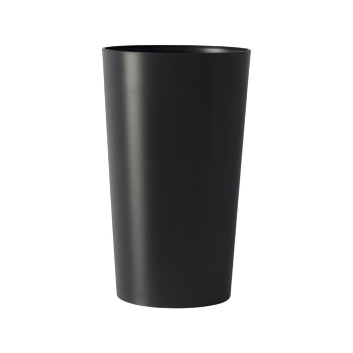 Set of Two Black Heavy Duty Plastic Cylindrical Planter Pots